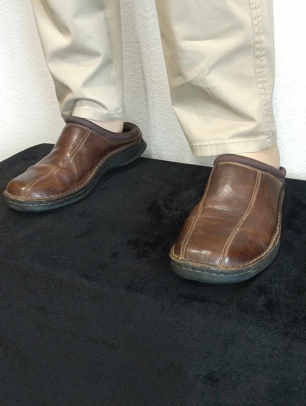 Men's Brown Leather Slip-On Mule with Padded Collar